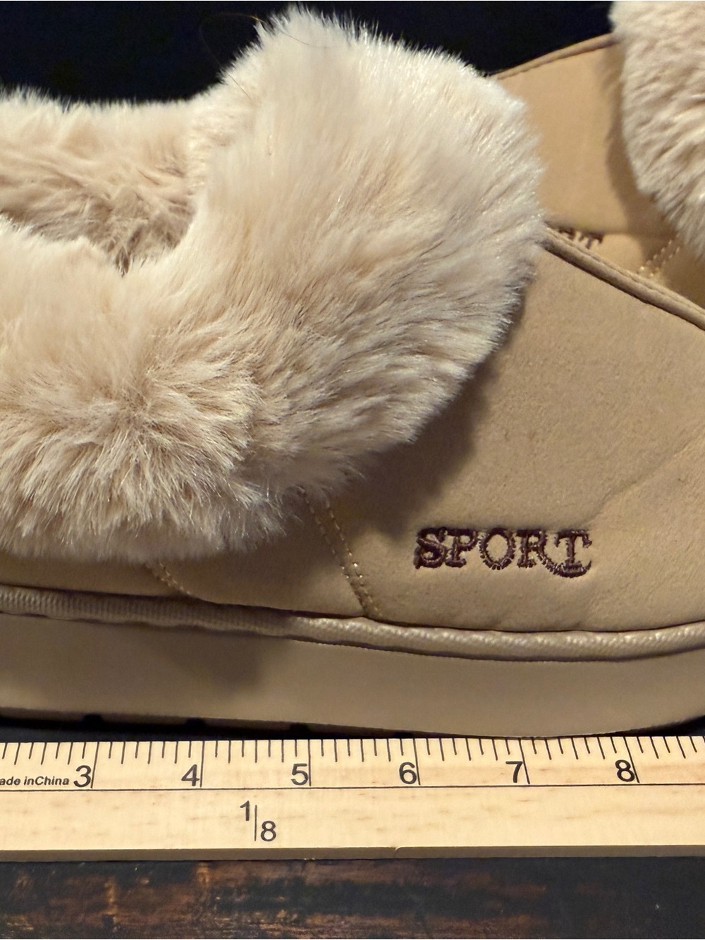 Cozy Faux-Fur Lined Women’s Slip-On Slippers - Tan - Picture 2 of 4